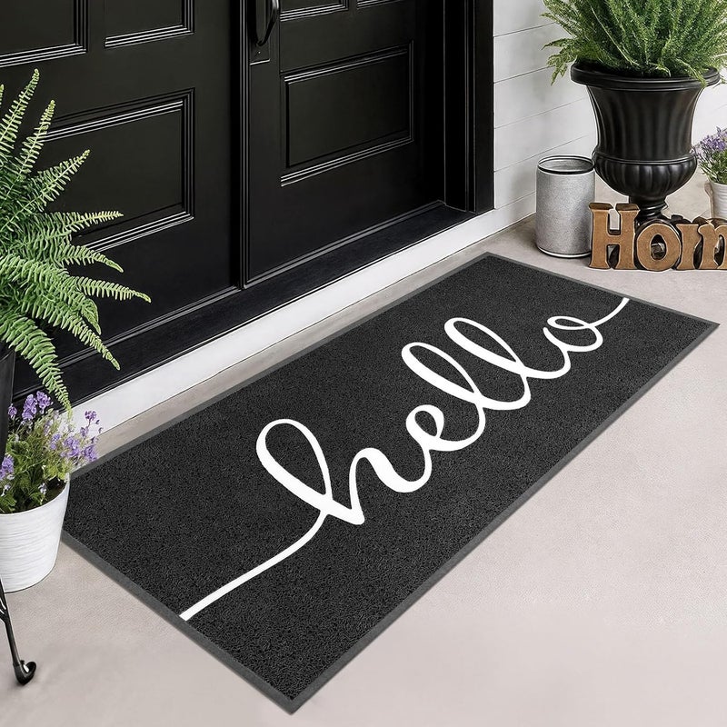 EARTHALL Funny Hello Mats Outside/Inside 59"x24", Front Door Mat Outdoor Entrance, Indoor Outdoor Mats for Home Entrance, Funny Doormat Outside/Inside Entry, Front Porch Decor for Farmhouse - Image 1